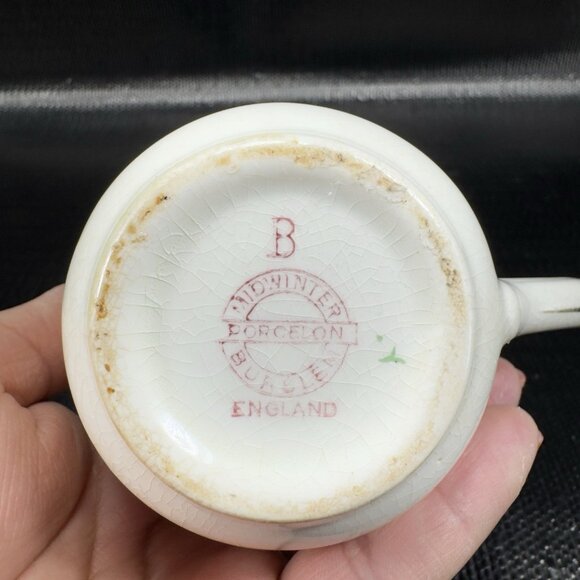 Antique Midwinter Pottery Burslem England Porcelon Porcelain Pitcher Creamer VTG - Picture 5 of 12